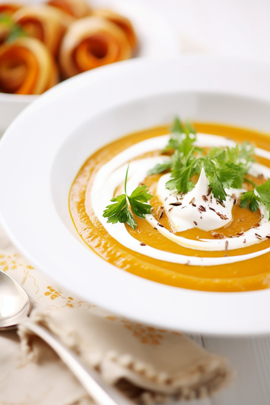 Blending Roasted Carrot Soup with Ginger and Orange