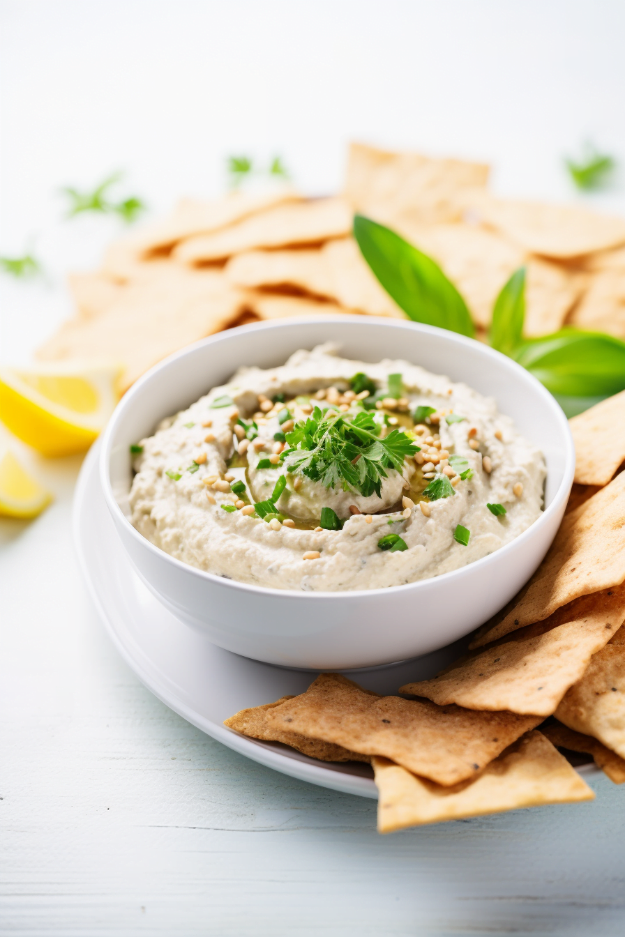 Roasted Garlic and White Bean Dip with Whole Grain Pita Chips Cooking