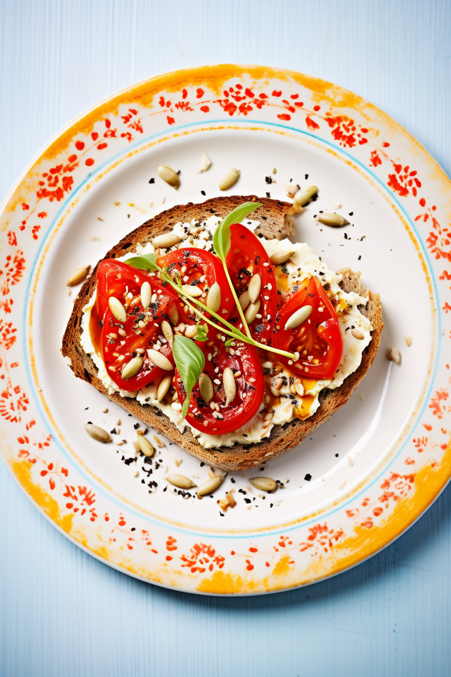 Roasted Red Pepper and Almond Spread on Toasted Bread