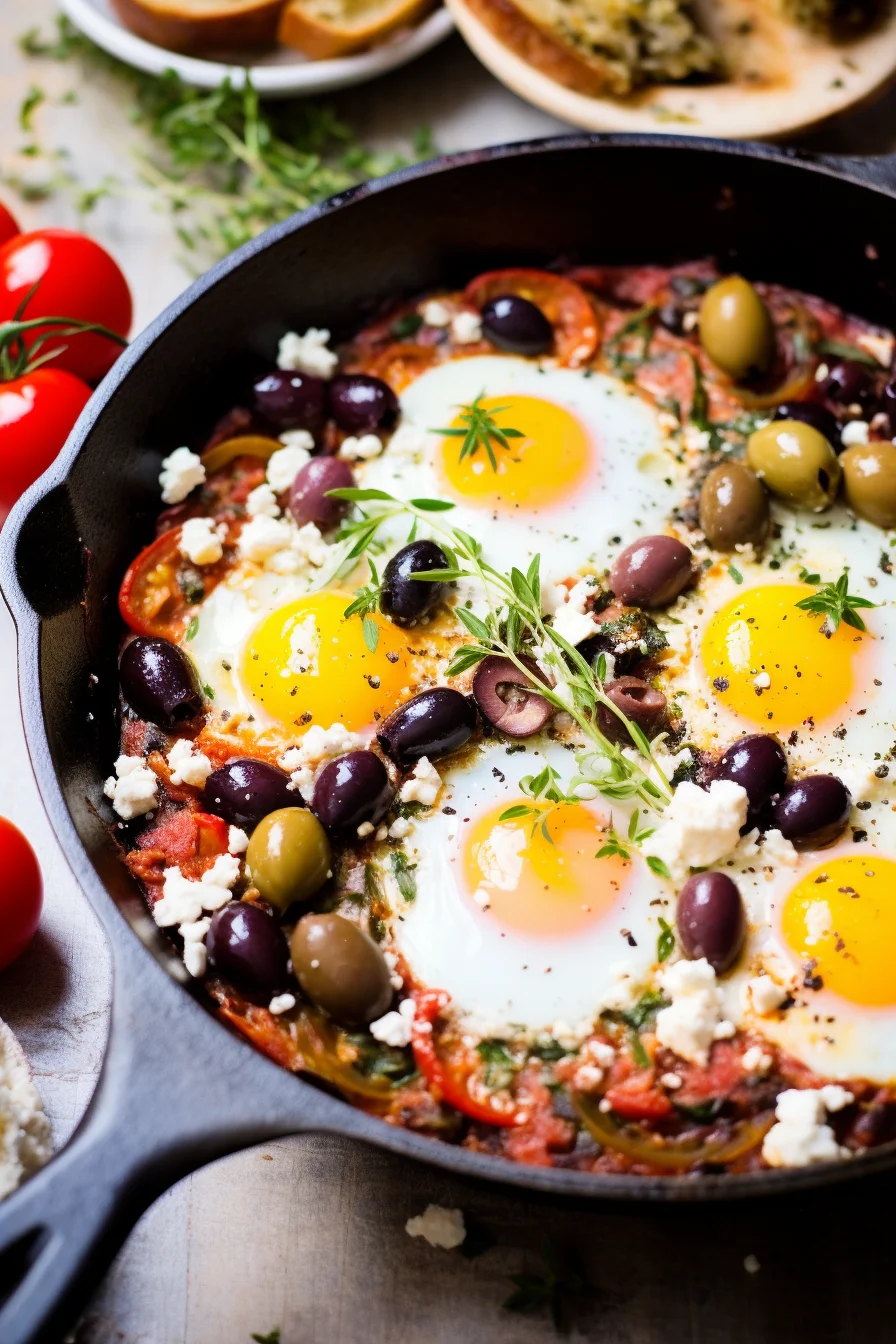 Roasted Red Pepper and Feta Shakshuka with Olive Tapenade Ready to Serve Roasted Red Pepper and Feta Shakshuka with Olive Tapenade Ready to Serve