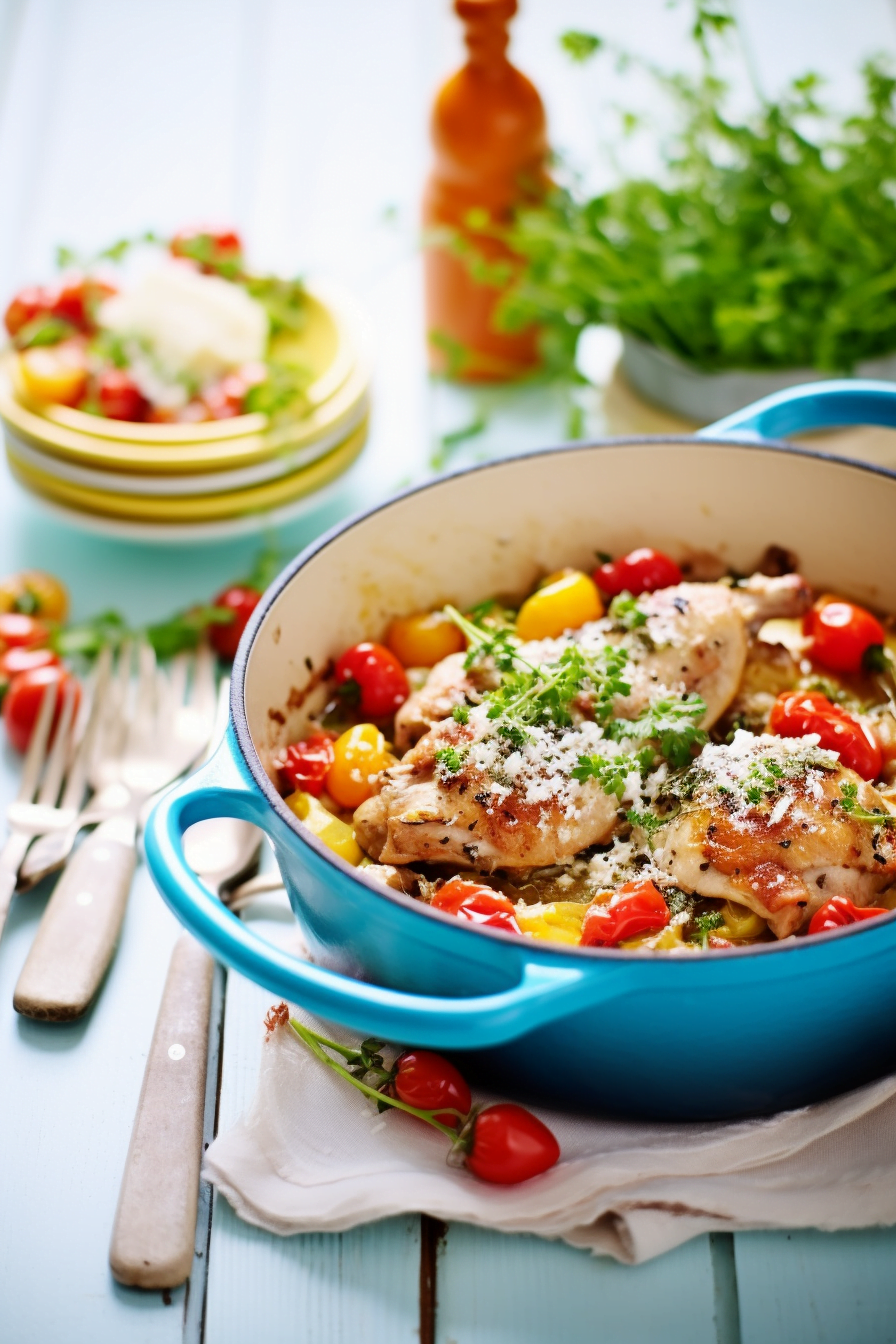 Cooking Roman Chicken with Bell Peppers