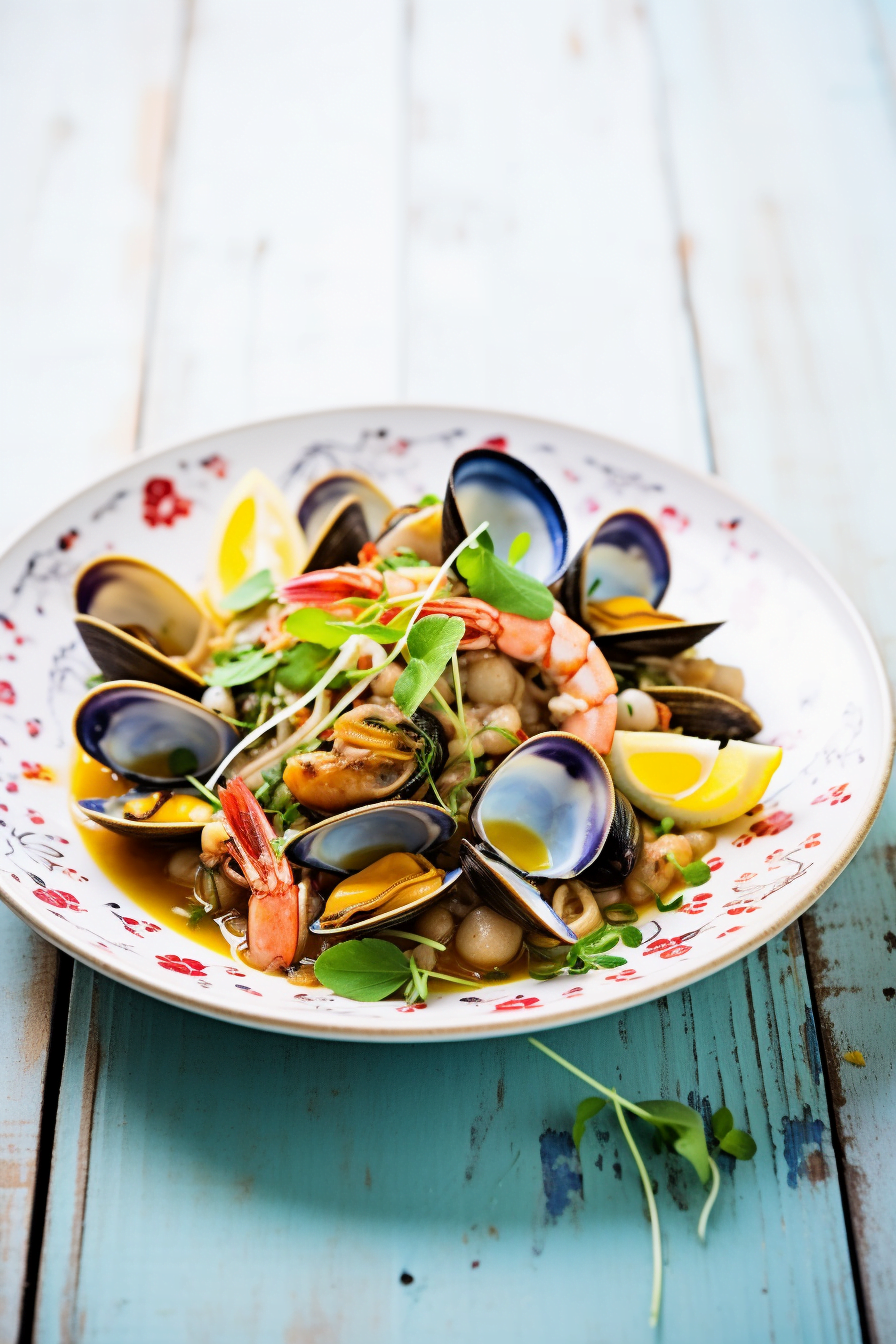 Sardinian Fregola with Seafood and Saffron Broth Ready to Serve