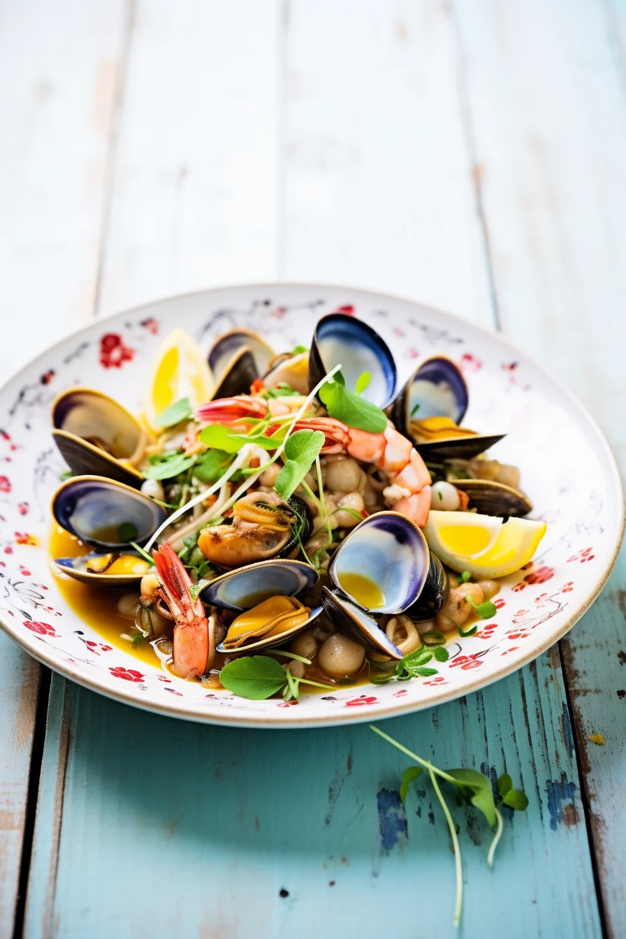 Sardinian Fregola with Seafood and Saffron Broth Ready to Serve
