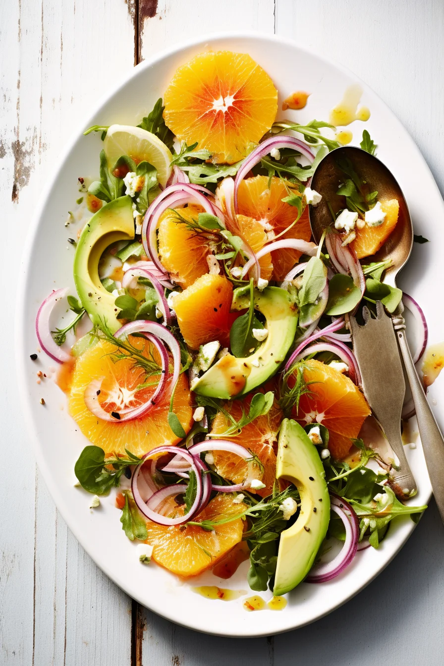 Sicilian Citrus and Avocado Salad Served