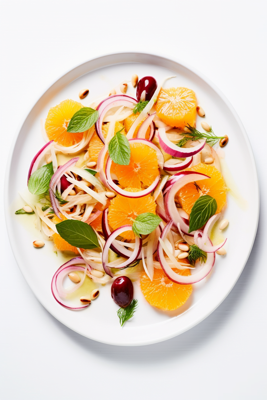 Sicilian Orange and Fennel Salad Plating