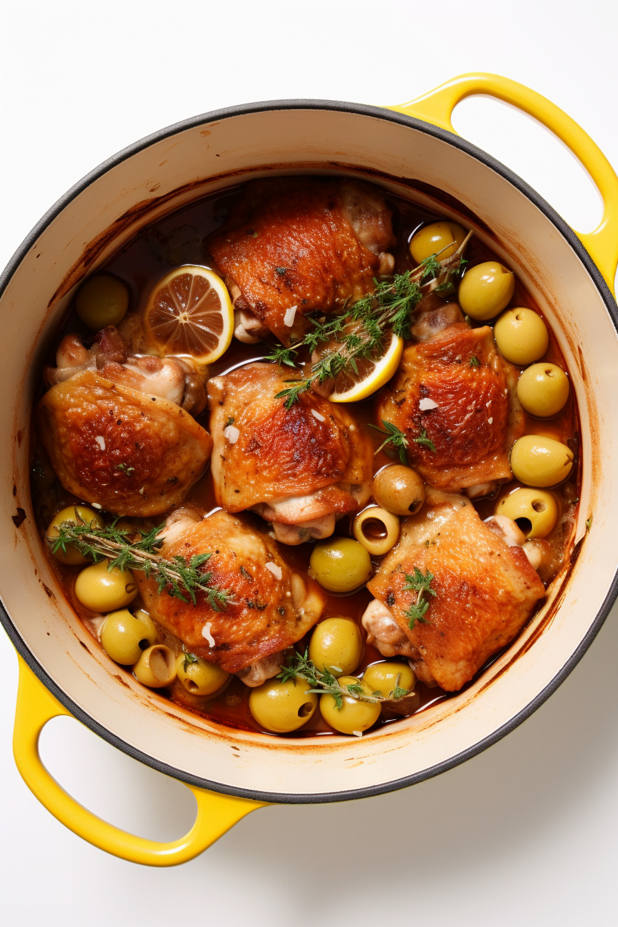 Spanish Style Braised Chicken Thighs Served