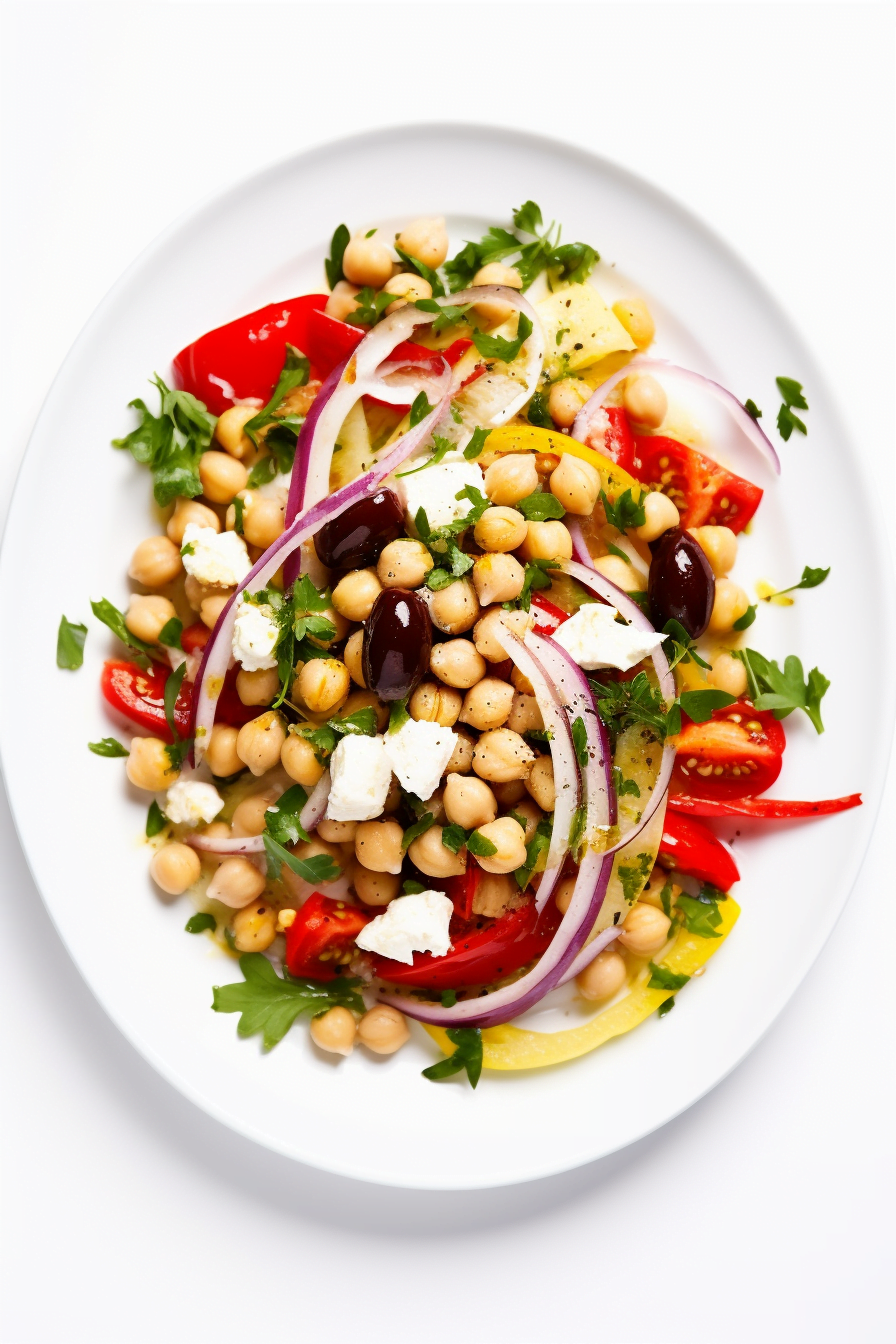 Spanish Style Chickpea and Roasted Pepper Salad Preparation