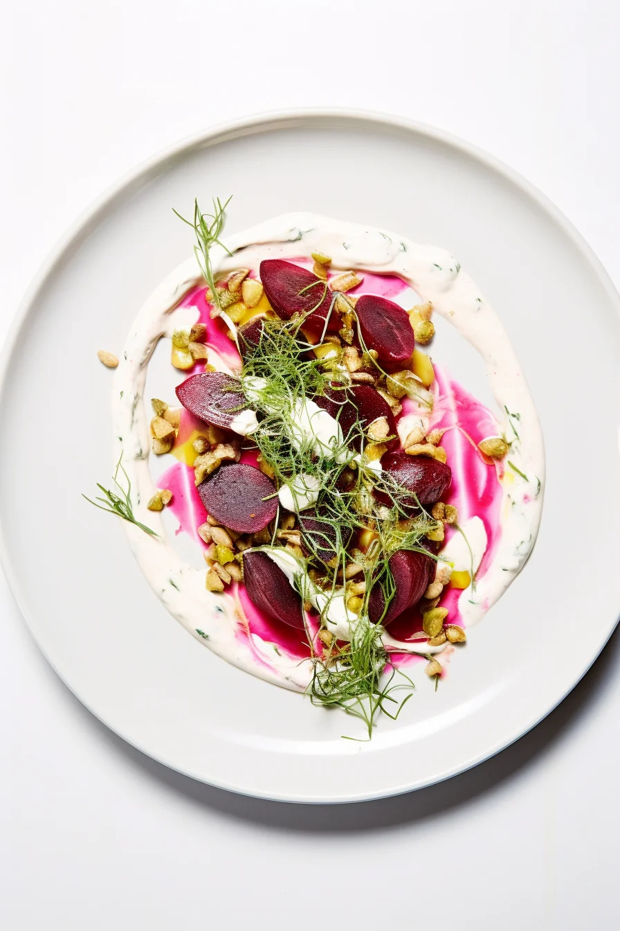 Turkish Beet and Yogurt Salad Served