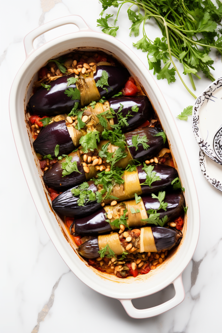Turkish Imambayildi ready to serve