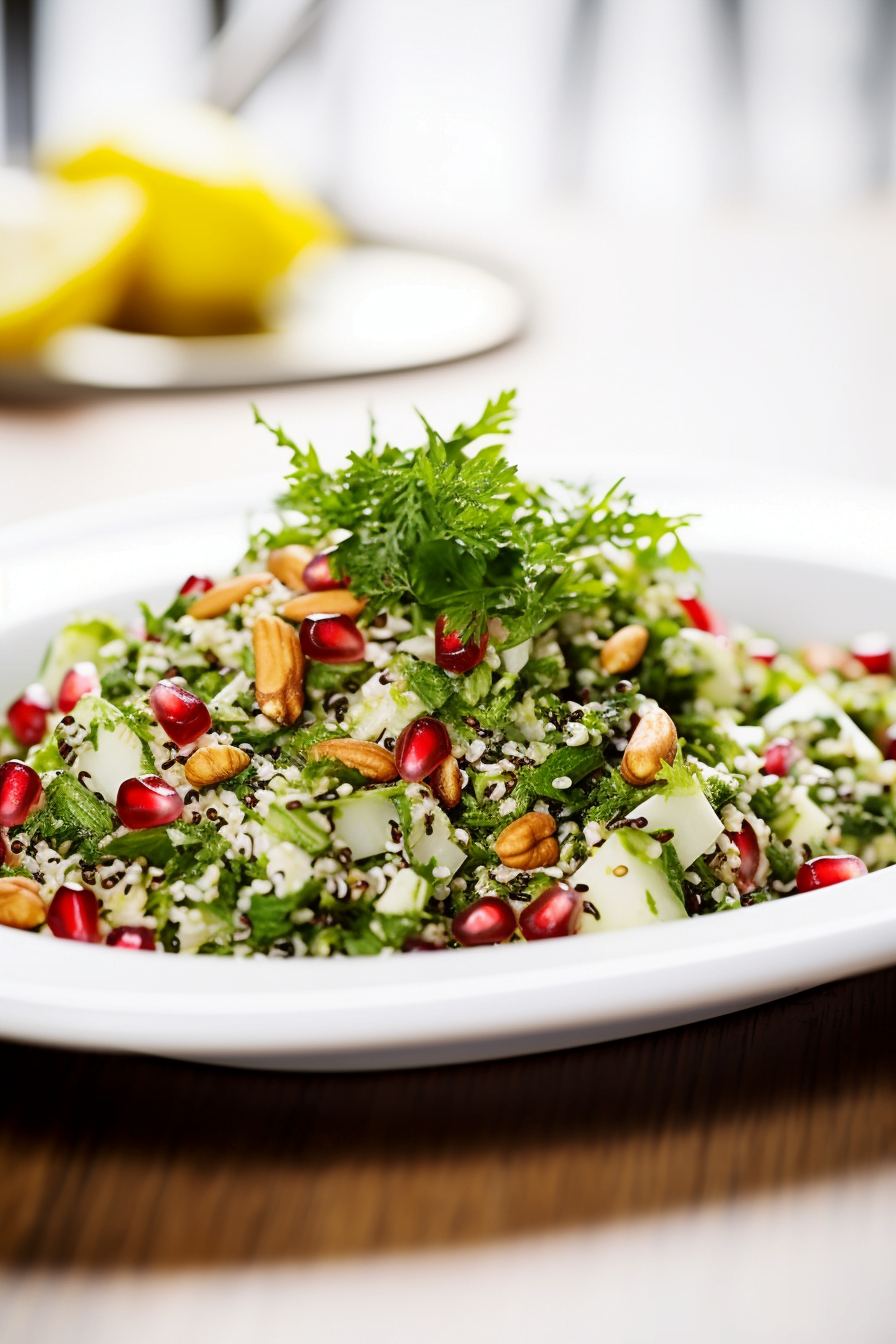 Turkish Kisir with Pomegranate Seeds and Pistachios - Cooking Mediterranean