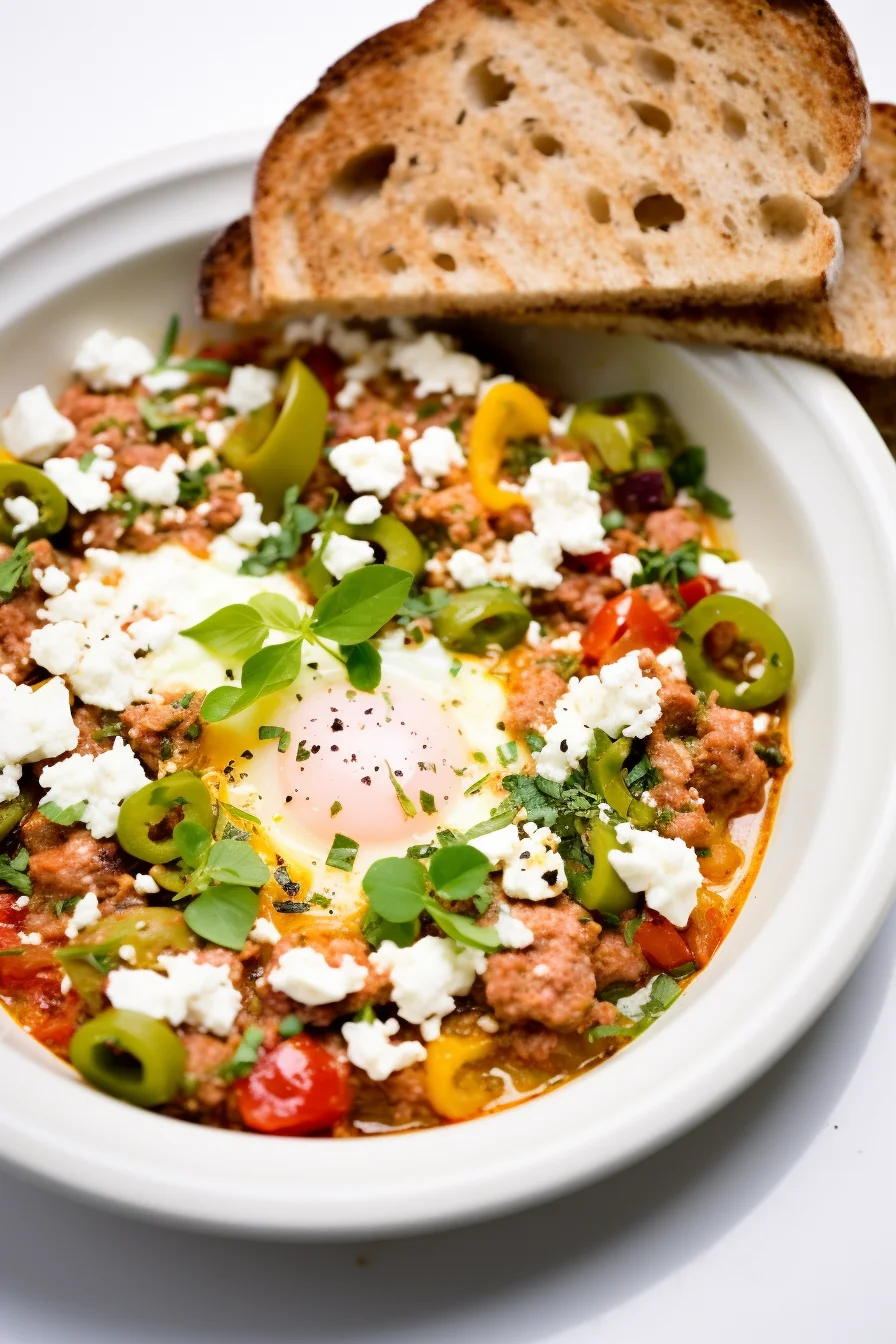 Cooking Turkish Menemen with Sucuk and Feta