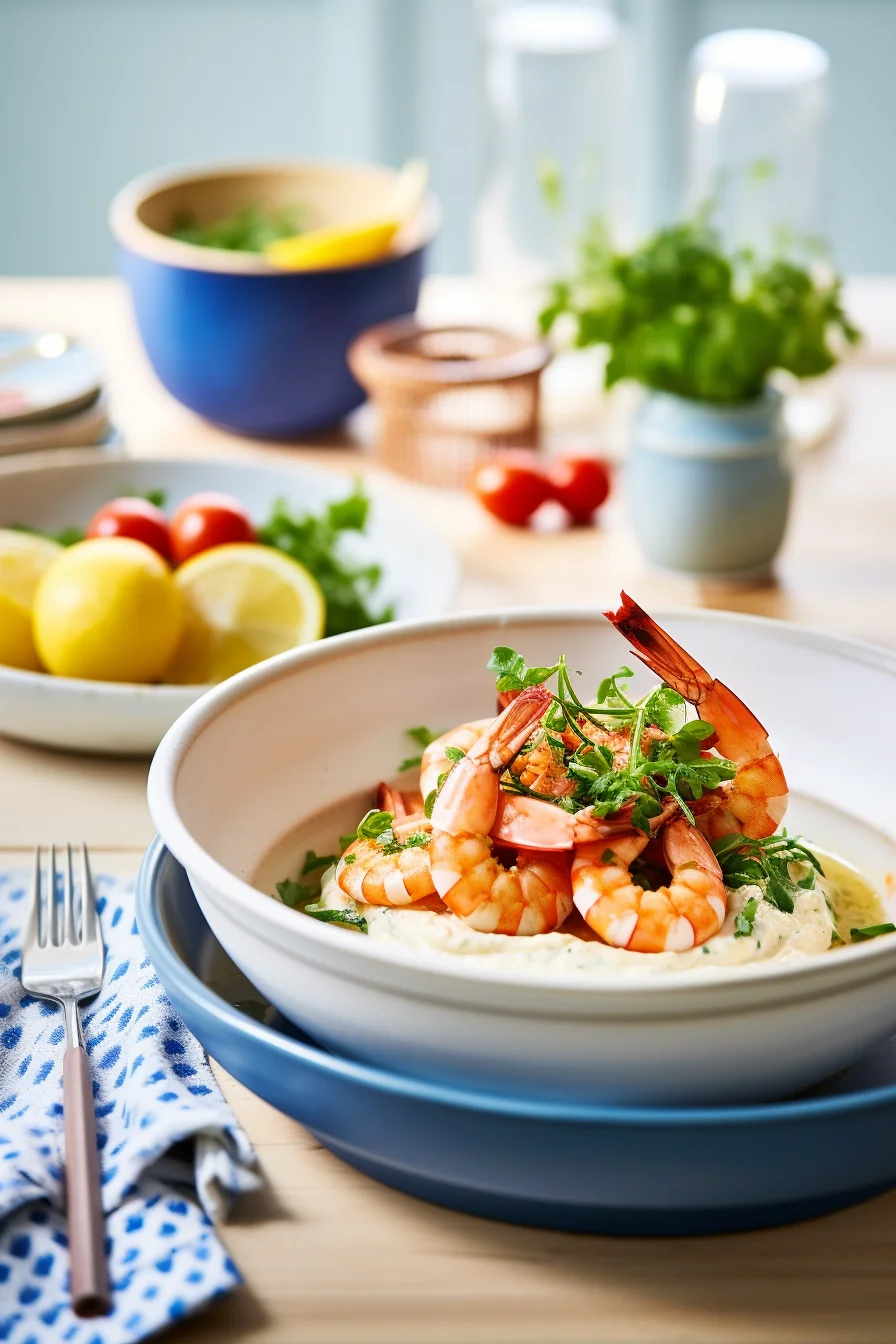 Venetian Shrimp and Polenta Served