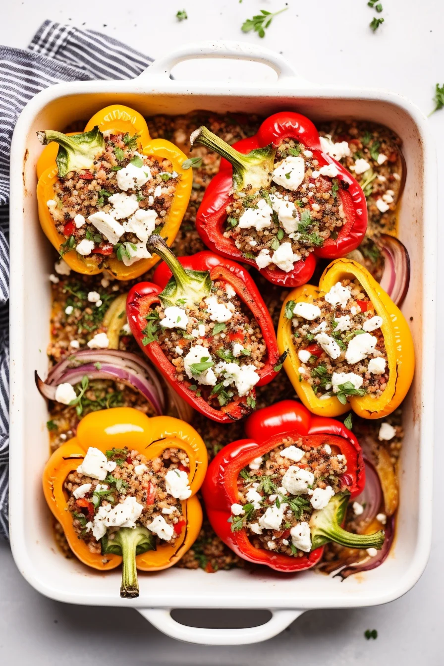 Albanian Stuffed Peppers with Quinoa and Vegetables