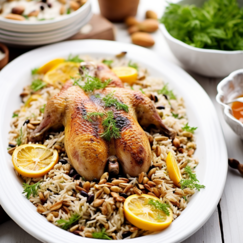 Anatolian Chicken Pilaf with Apricots and Pine Nuts_001