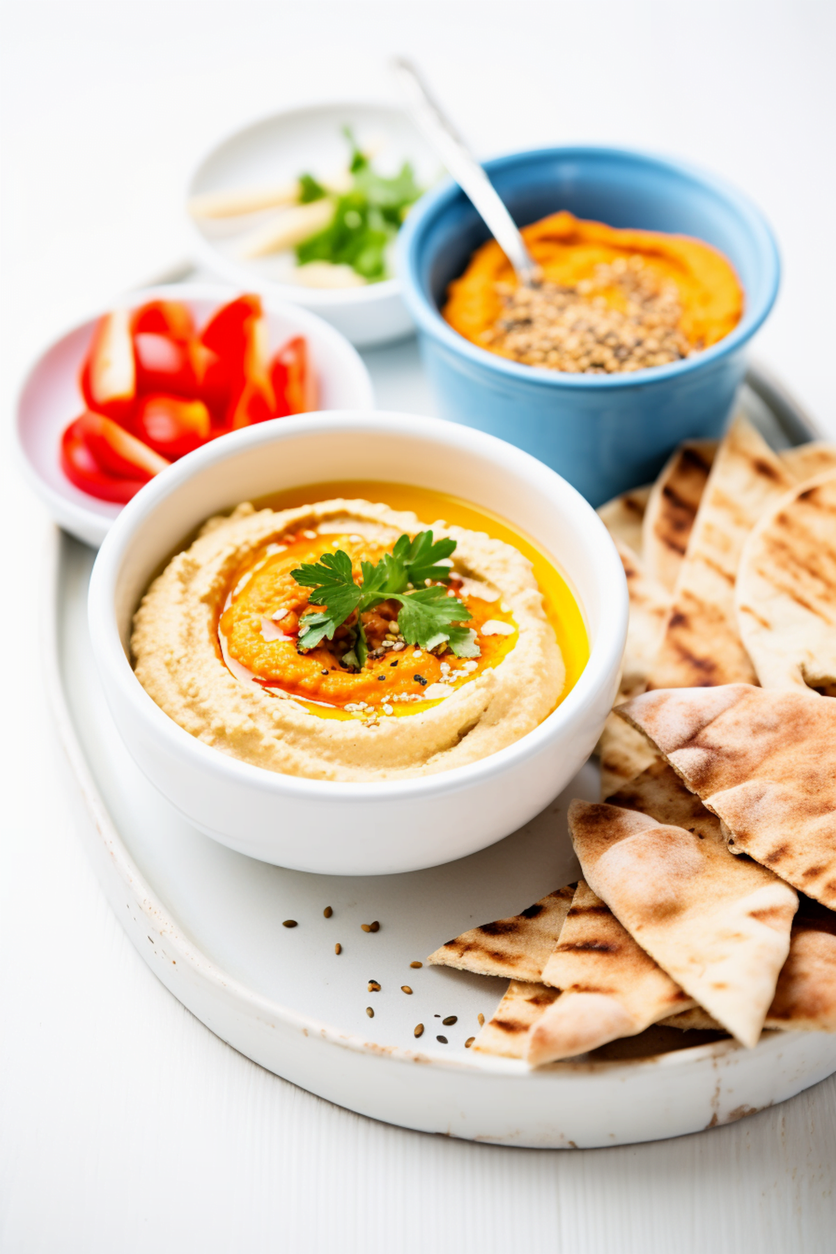Anatolian Roasted Red Pepper Hummus with Pita Chips_001