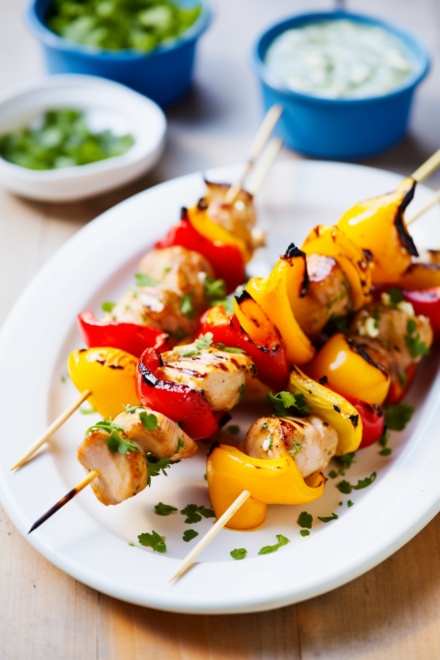 Marinating Andalusian Chicken Skewers