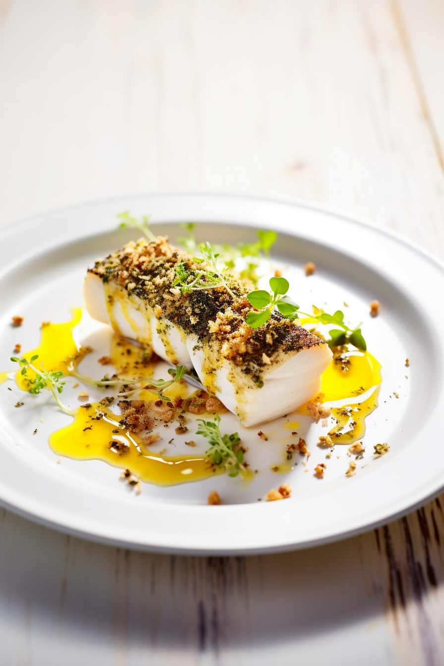 Baked Cod with a Crust of Herbs and Lemon Zest