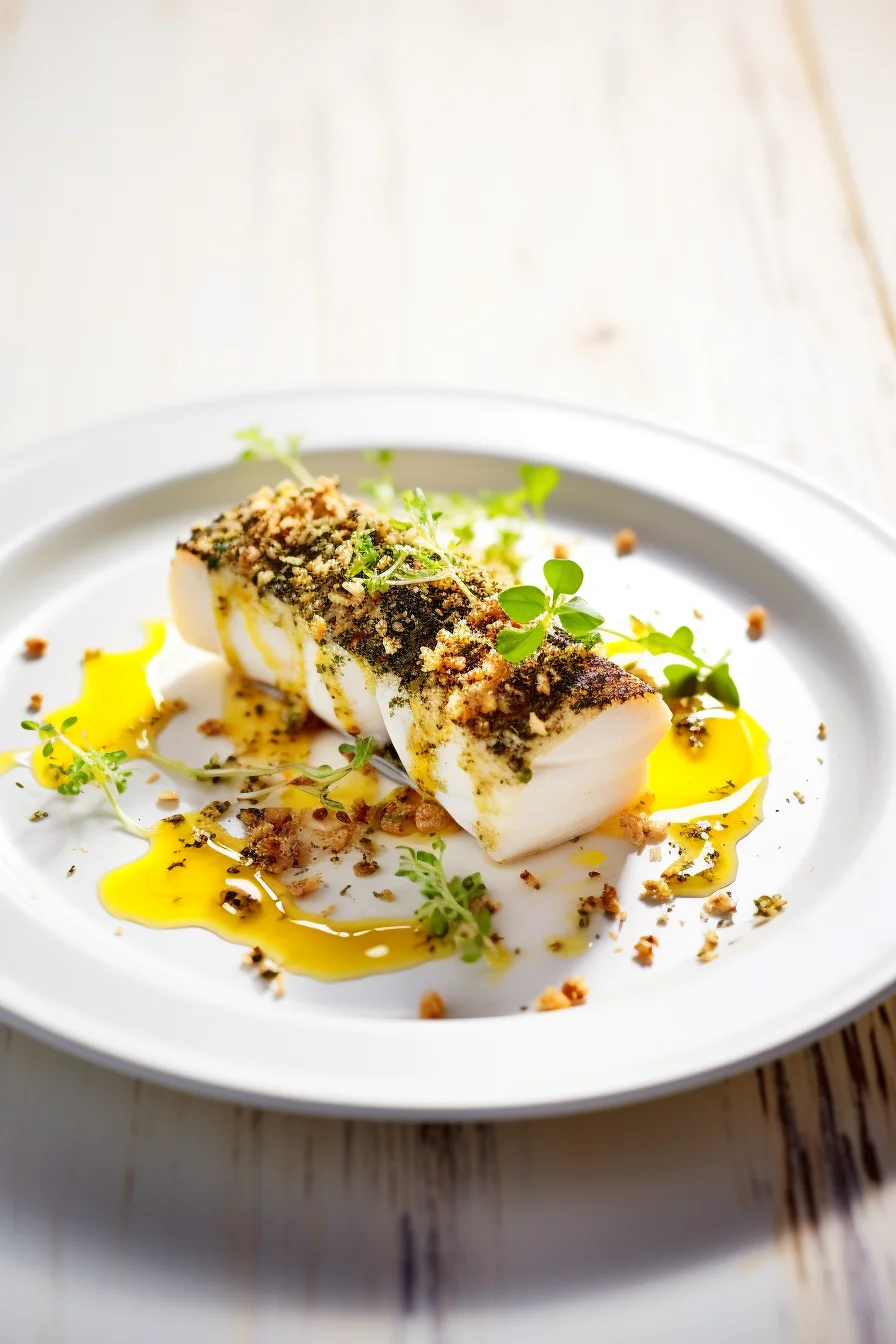 Baked Cod with a Crust of Herbs and Lemon Zest