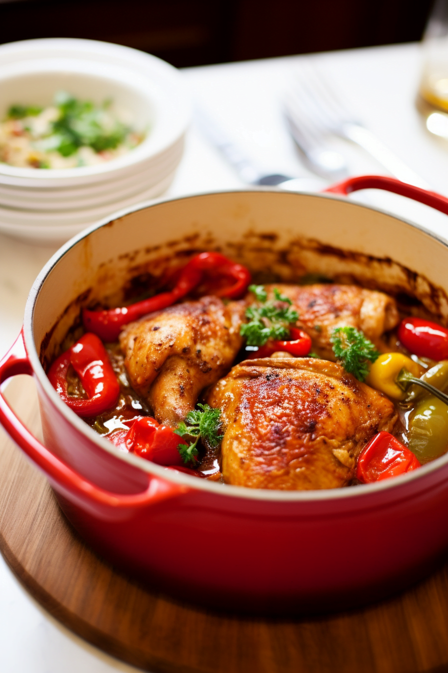 Ingredients for Basque Style Chicken with Peppers and Tomatoes (Pollo al Chilindrón)