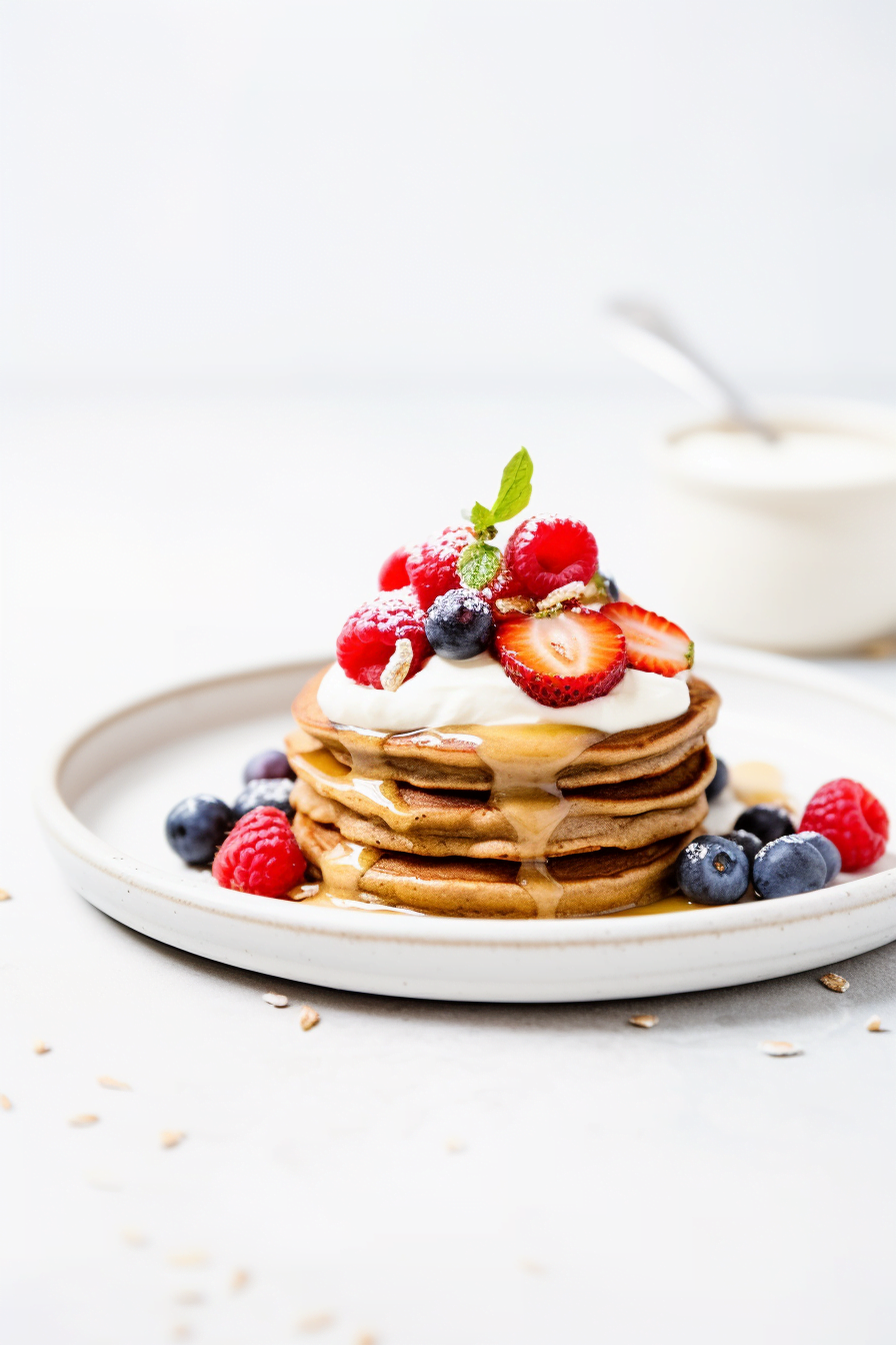 Buckwheat Pancakes with Yogurt and Fresh Berries