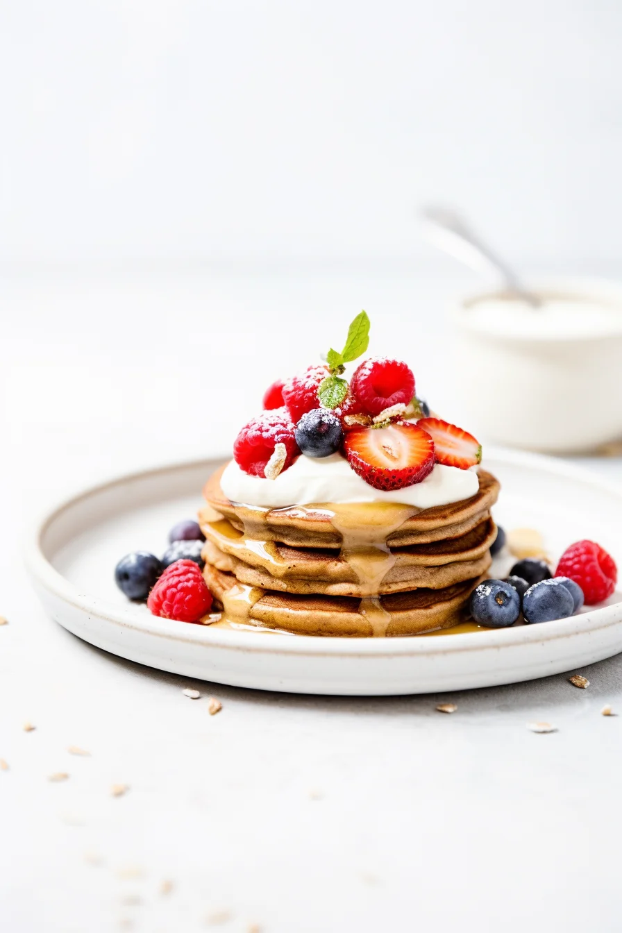 Buckwheat Pancakes with Yogurt and Fresh Berries