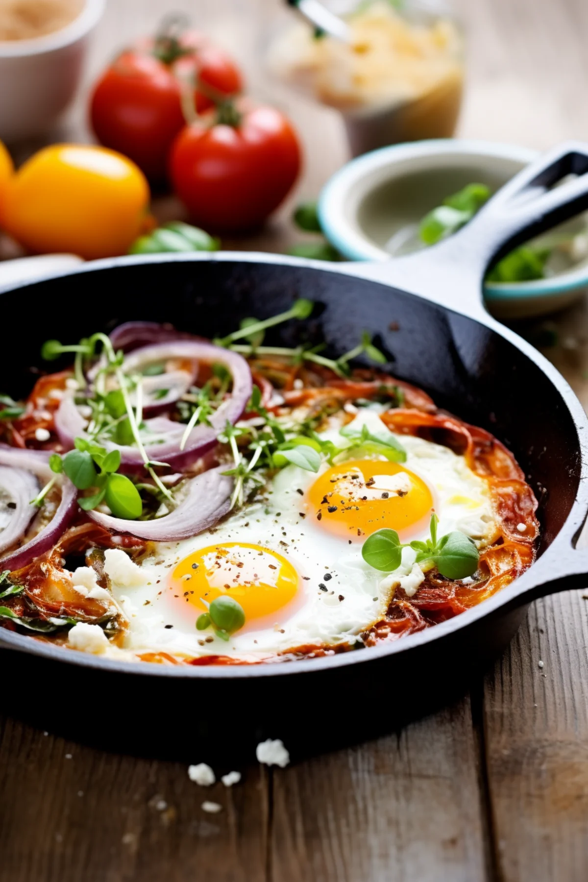Caramelized Onion and Goat Cheese Shakshuka with Thyme_001