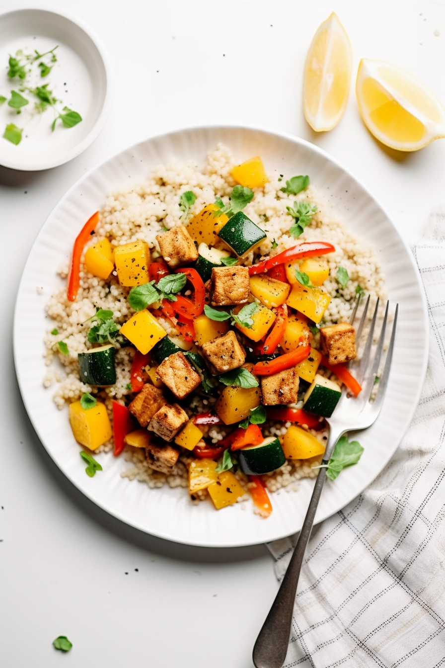 Ingredients for Cauliflower Rice Stir-Fry with Tofu and Vegetables