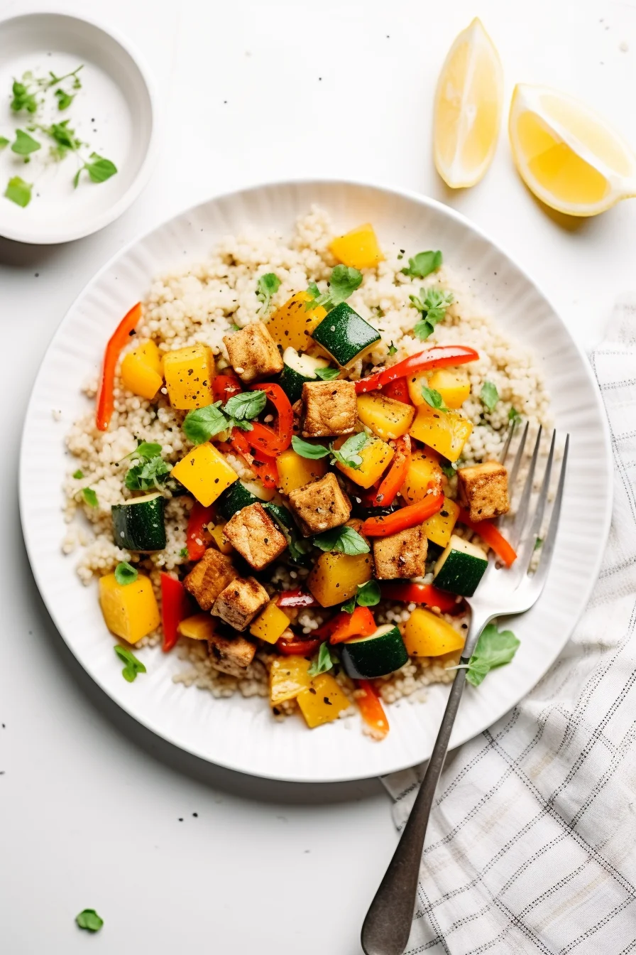Ingredients for Cauliflower Rice Stir-Fry with Tofu and Vegetables