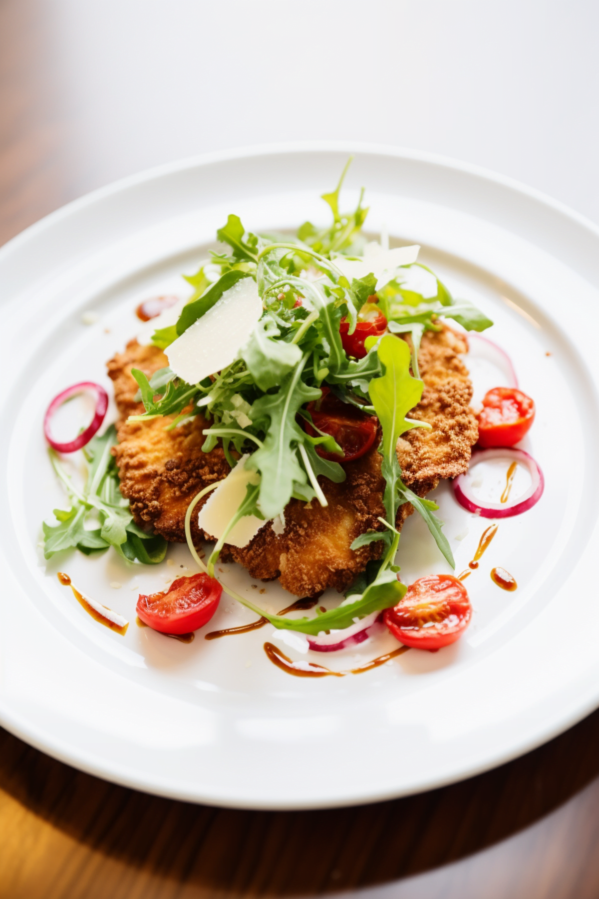 Chicken Milanese with Arugula and Cherry Tomato Salad_001