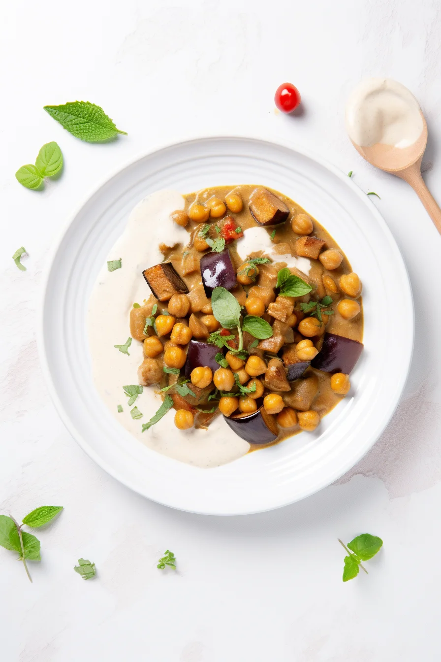 Chickpea and Eggplant Curry with Coconut Milk
