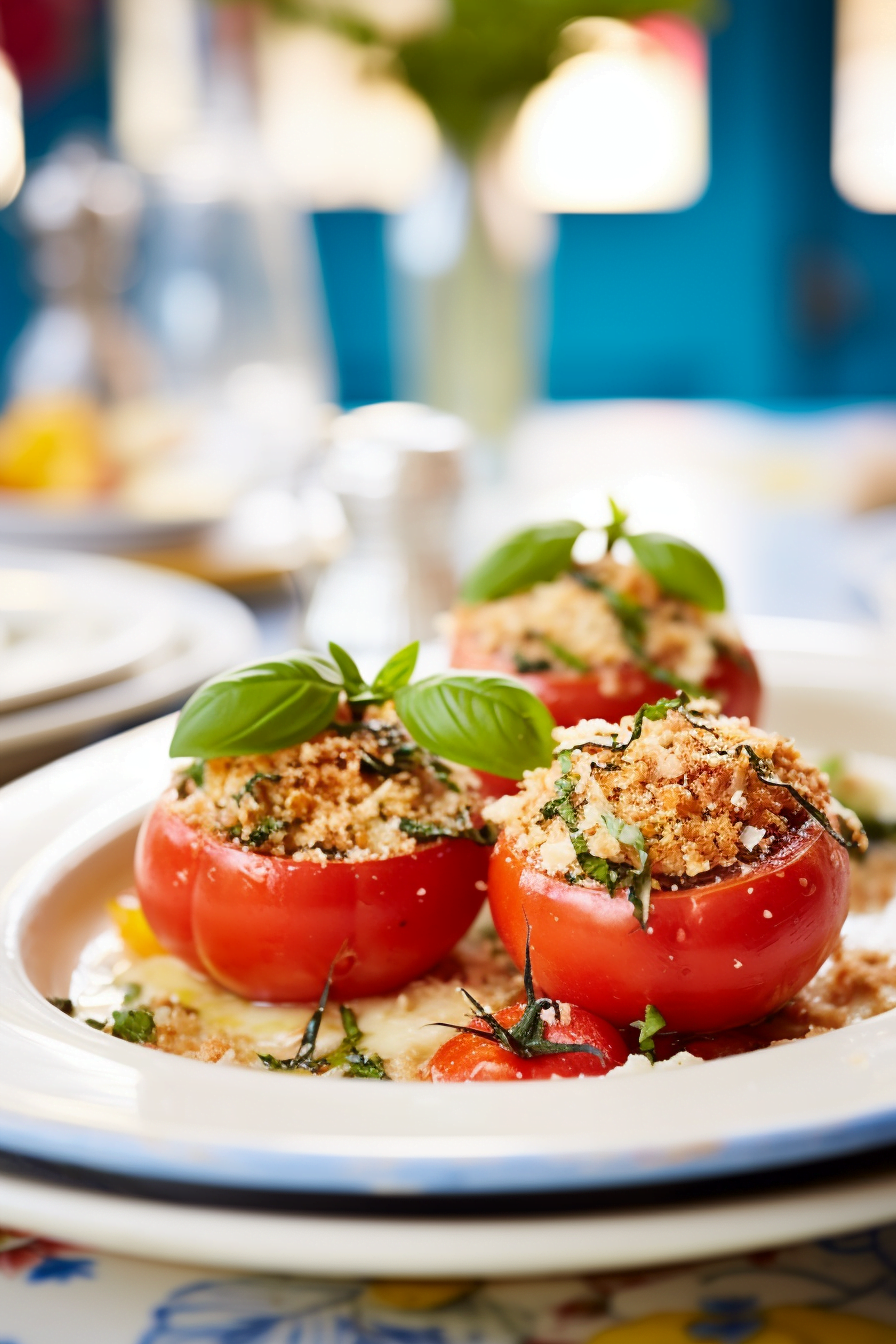 Corsican Stuffed Tomatoes with Herbs and Pancetta