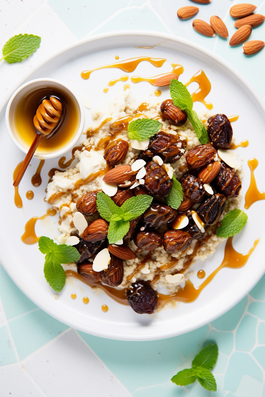 Couscous Breakfast Bowl with Dates and Almonds Cooking Mediterranean