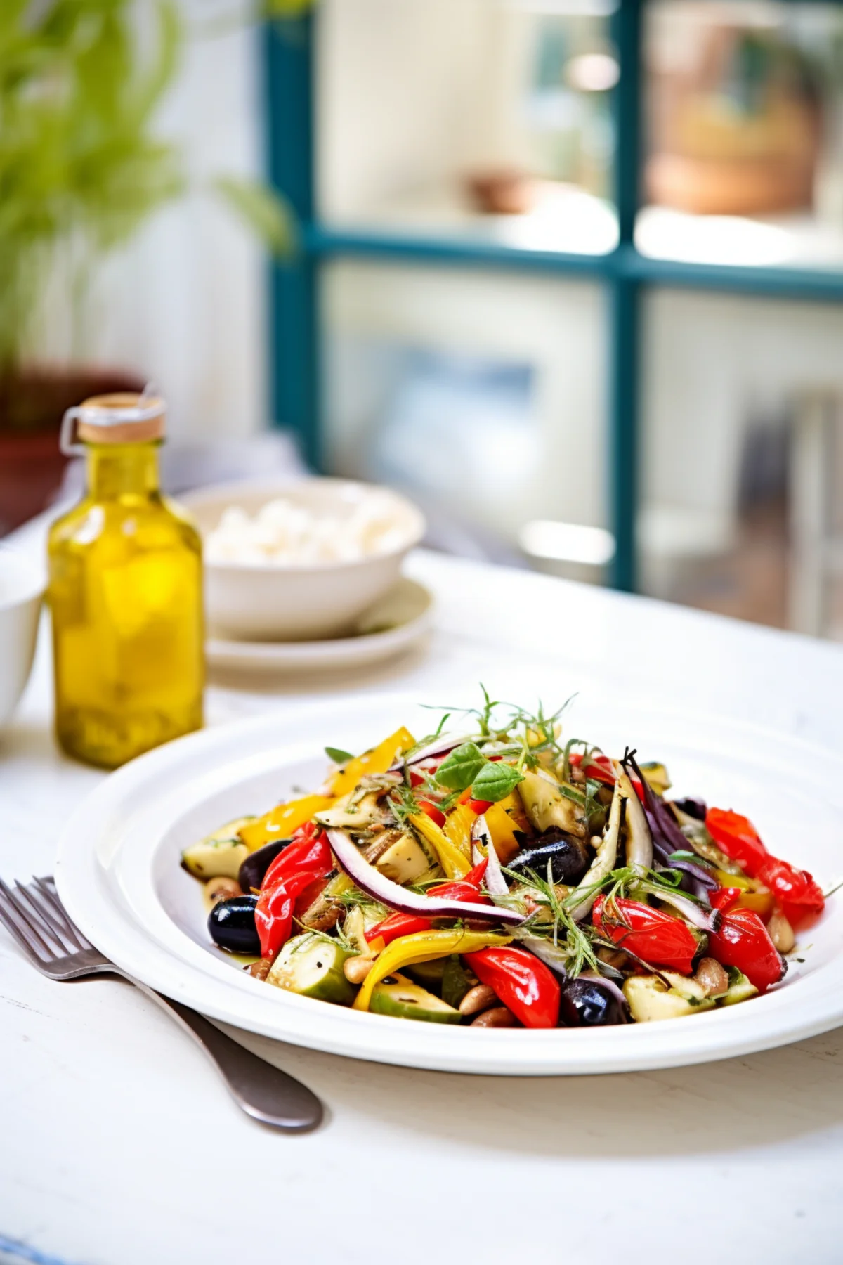 Croatian Summer Salad with Grilled Vegetables and Olives_001