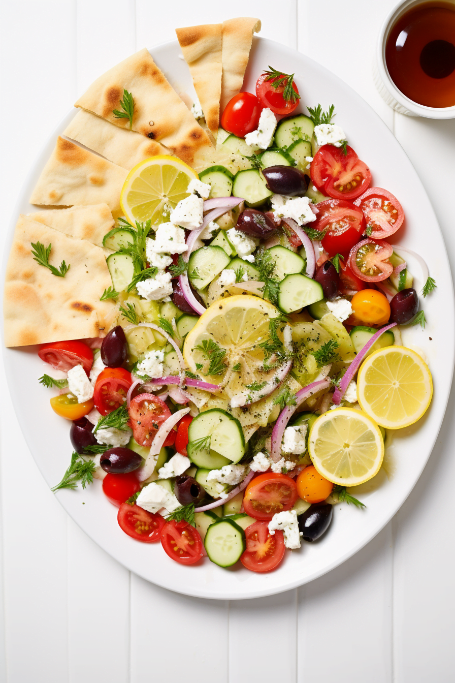 Ingredients for Cucumber, Tomato, and Feta Cheese Salad