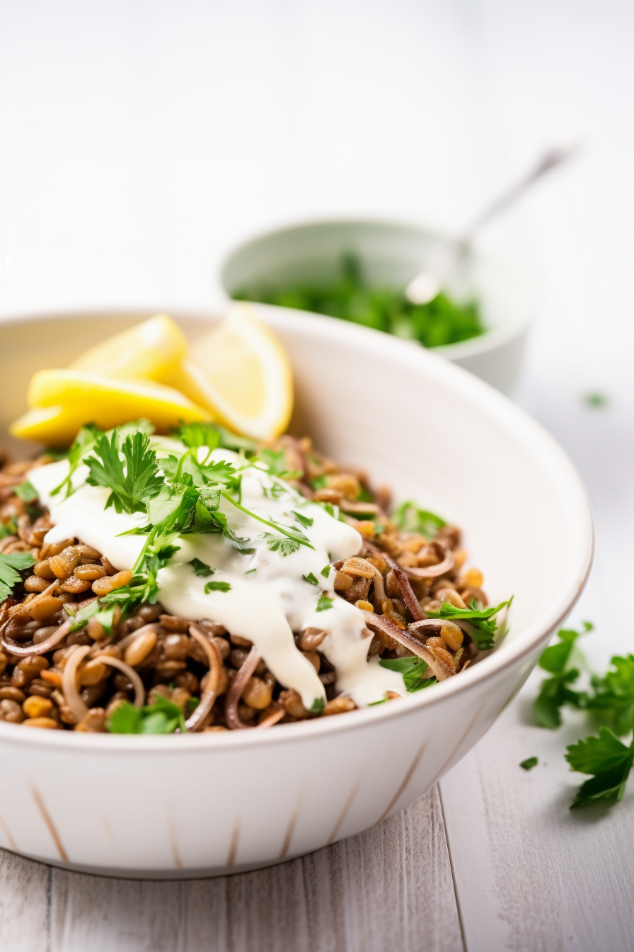 Ingredients for Cypriot Lentils with Rice and Caramelized Onions (Mujaddara)