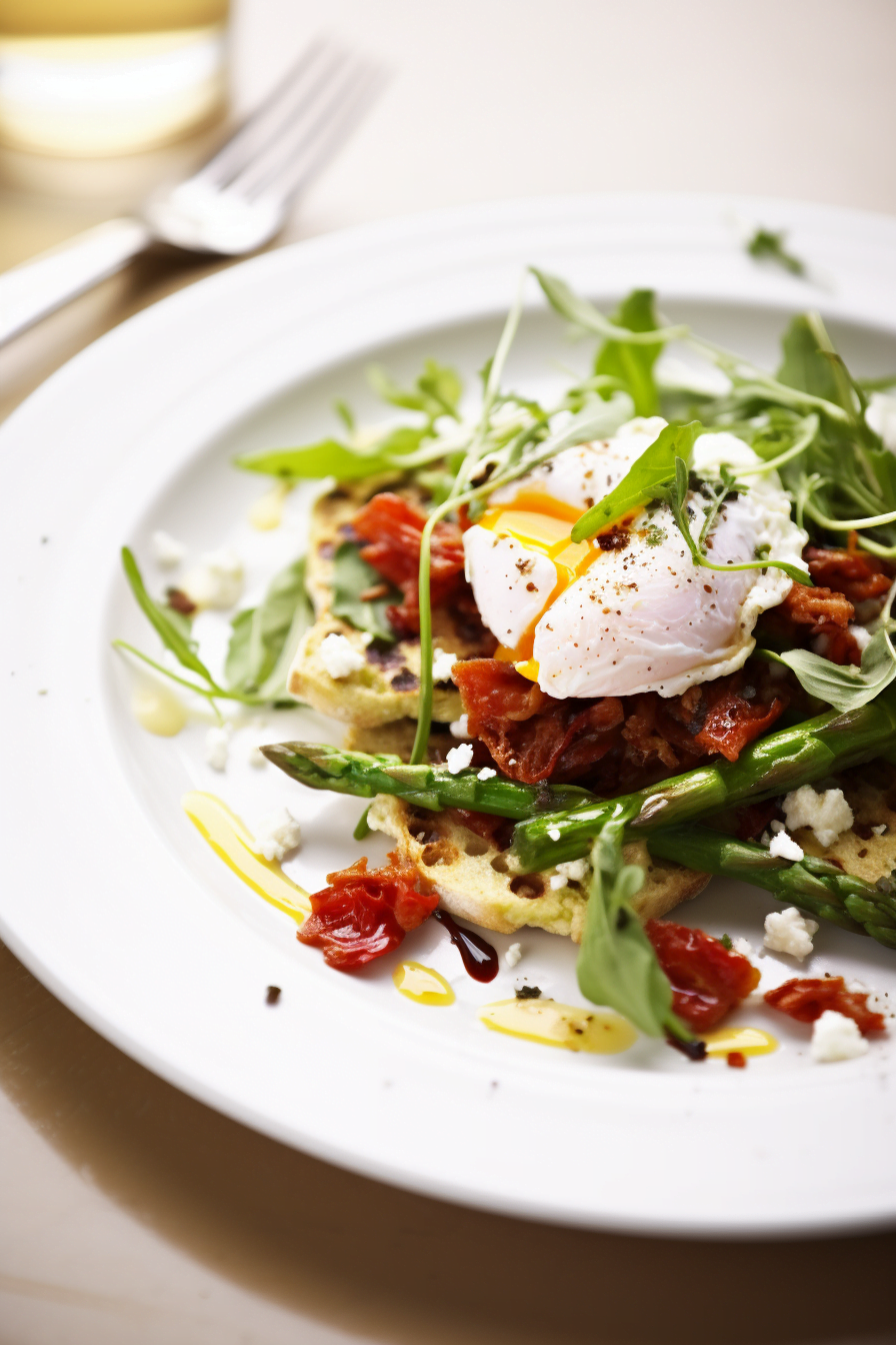 Egg White Scramble with Asparagus and Sun-Dried Tomatoes