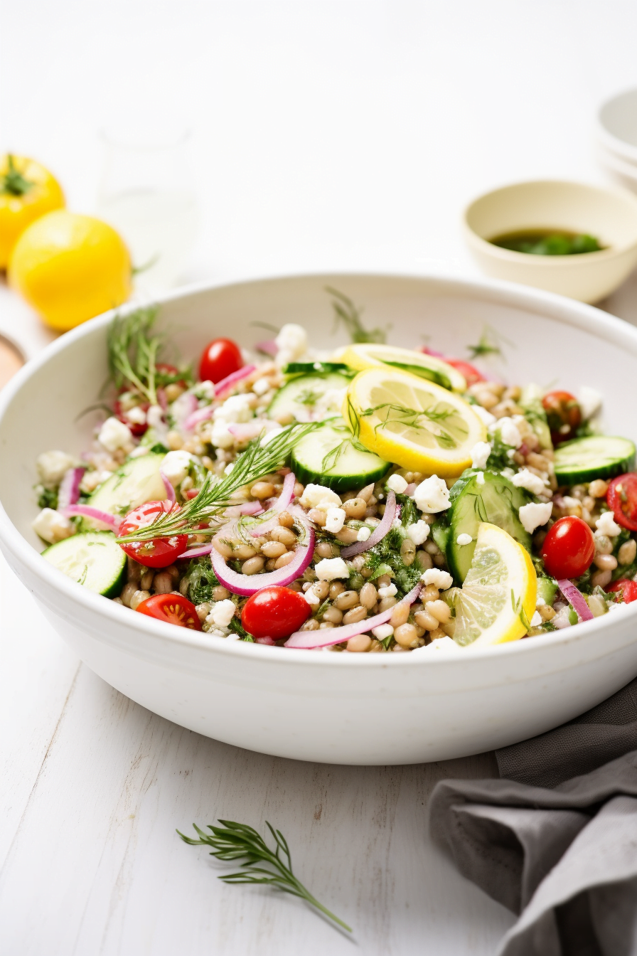 Preparing Egyptian Barley and Herb Salad