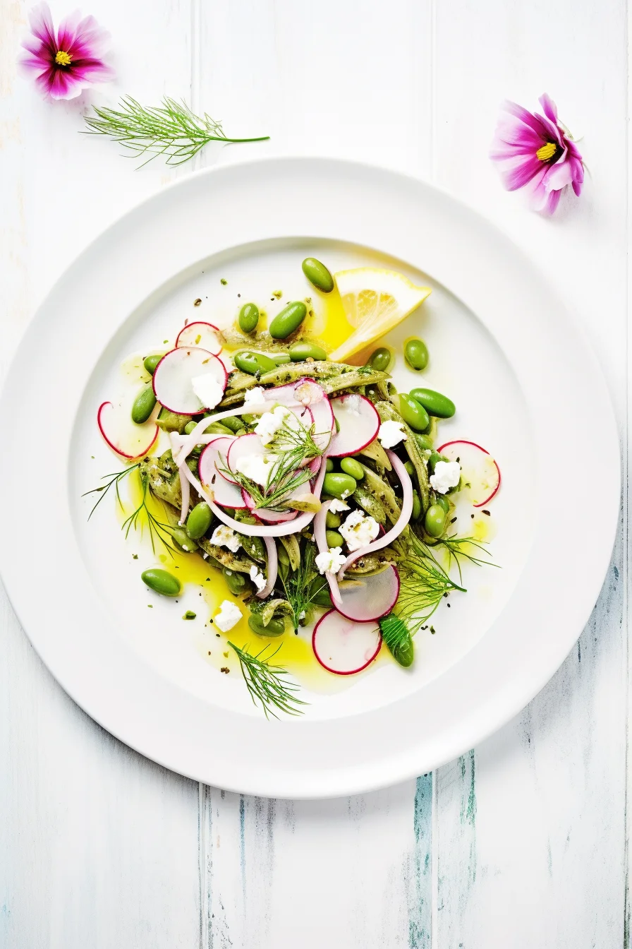 Ingredients for Egyptian Fava Bean and Dill Salad (Bessara)