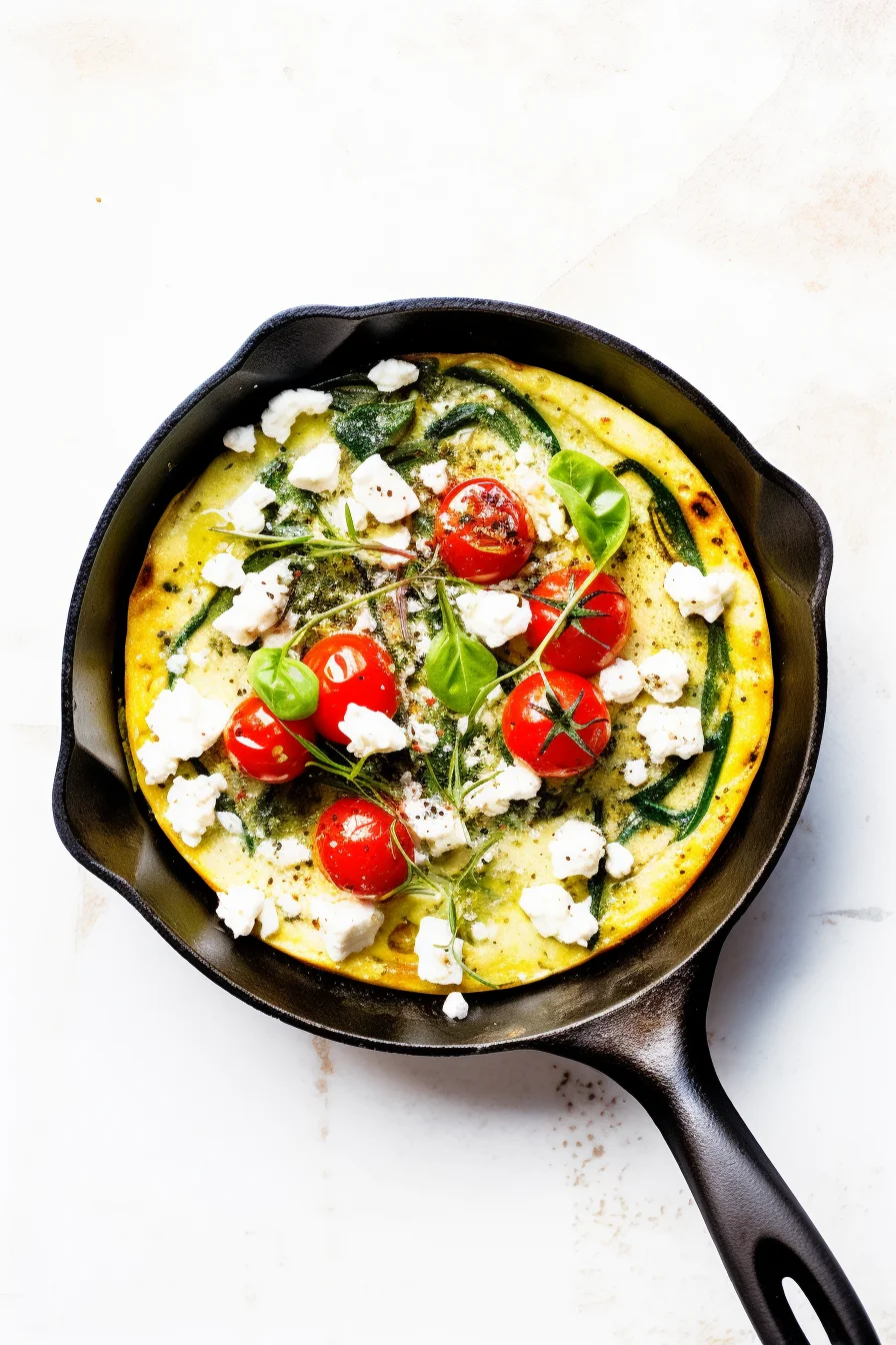 Frittata with Spinach, Tomatoes, and Feta Cheese