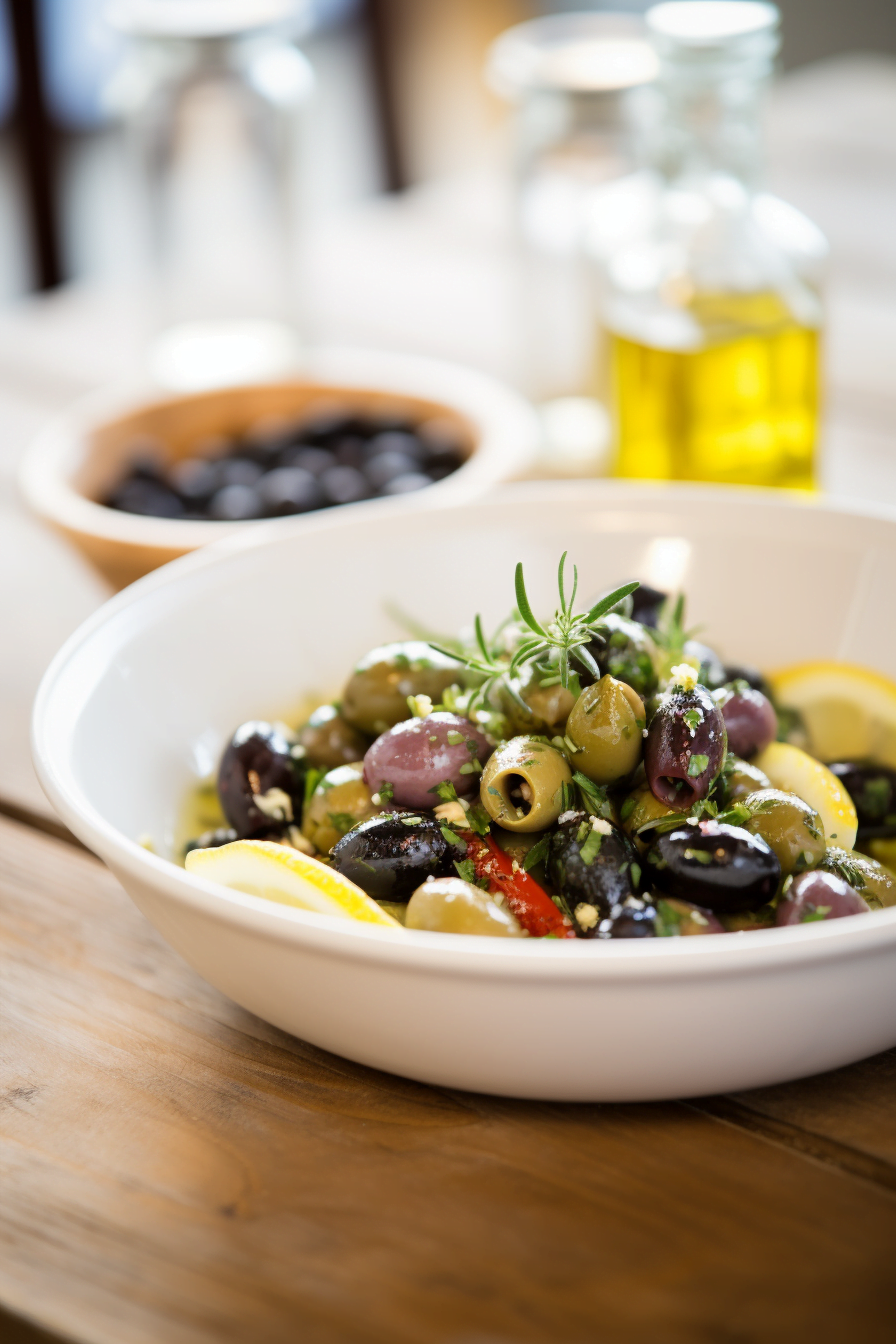 Garlic and Herb Marinated Olives
