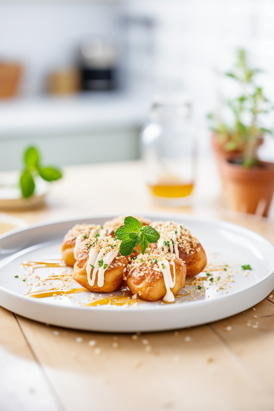 Greek Loukoumades with Thyme Honey and Sesame Seeds