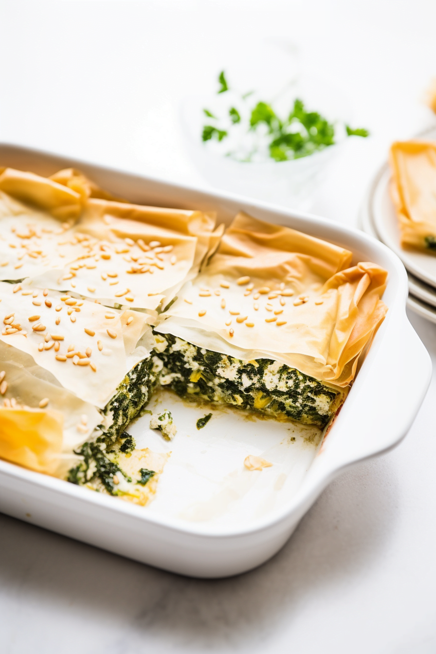 Preparing Greek Spanakopita
