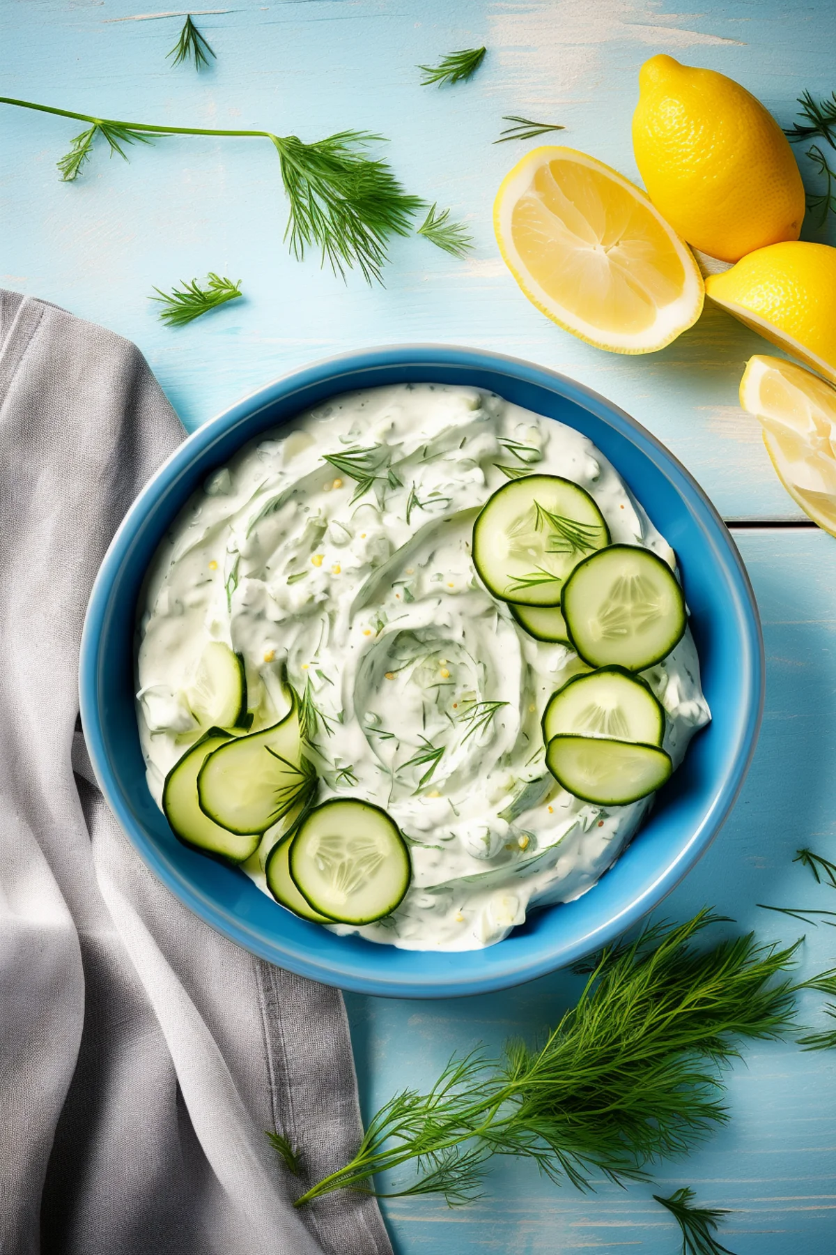 Greek Tzatziki with Dill and Cucumber Ribbons_001