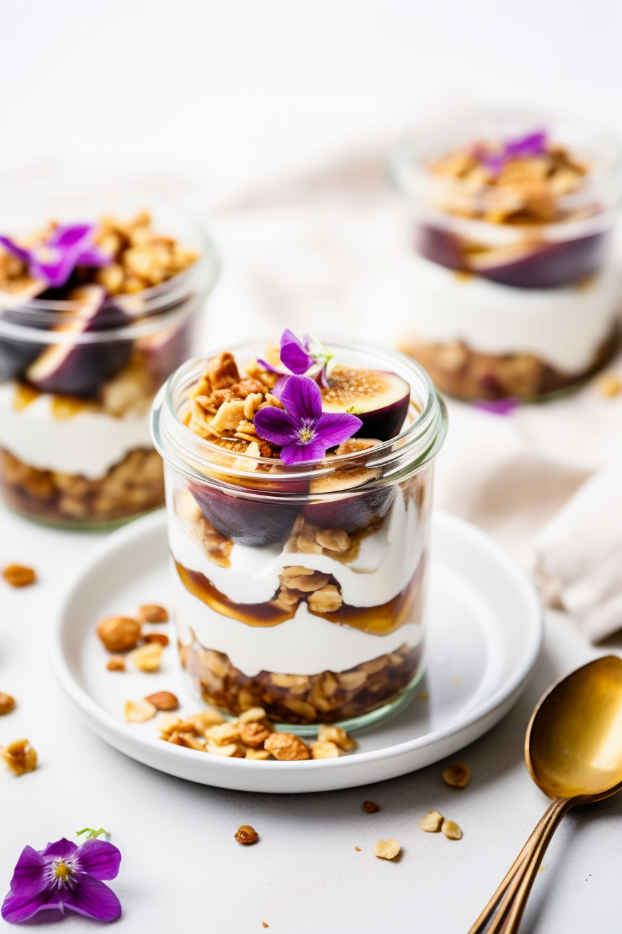 Greek Yogurt Parfait with Honey, Figs, and Walnuts