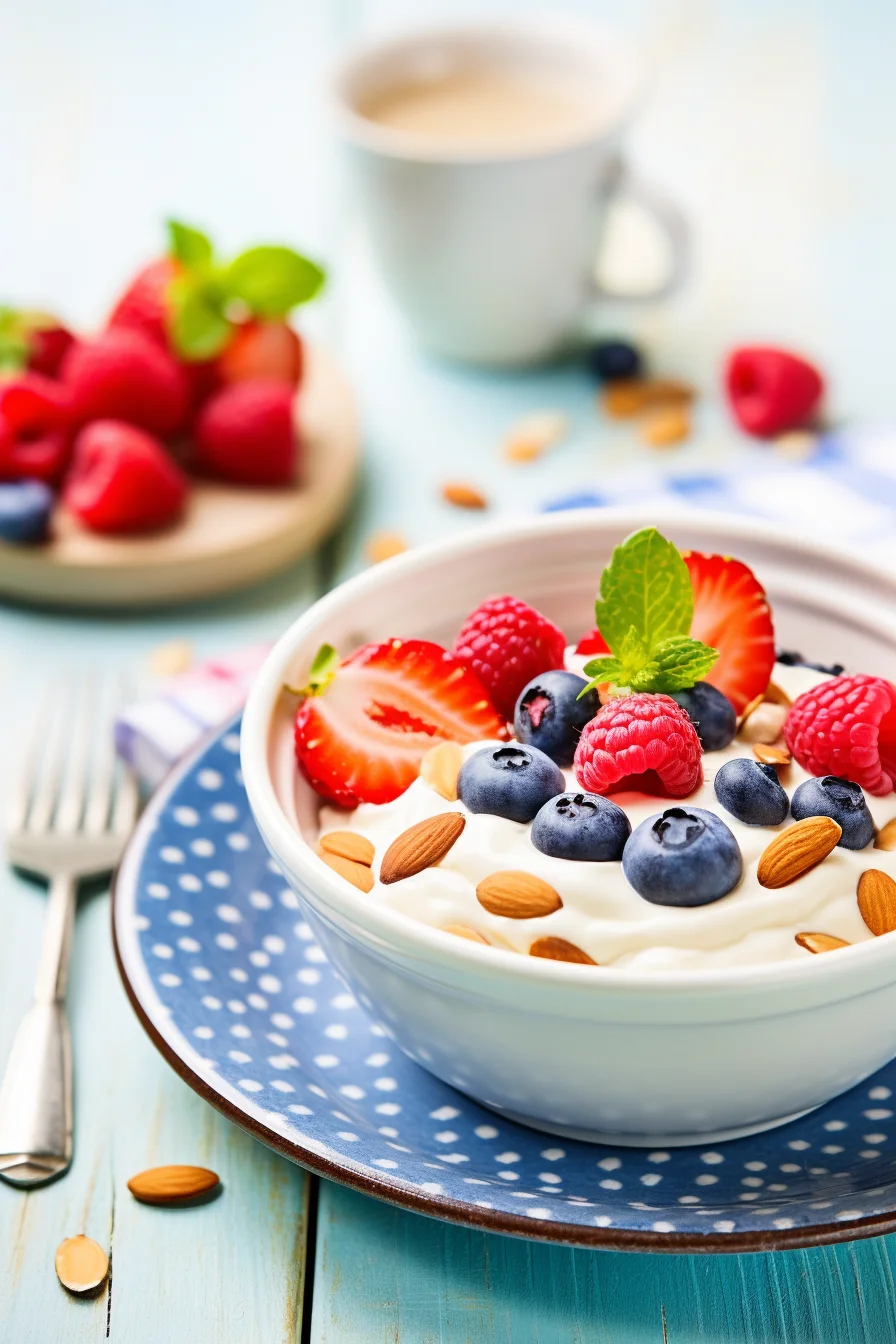 Preparing Greek Yogurt with Honey and Berries