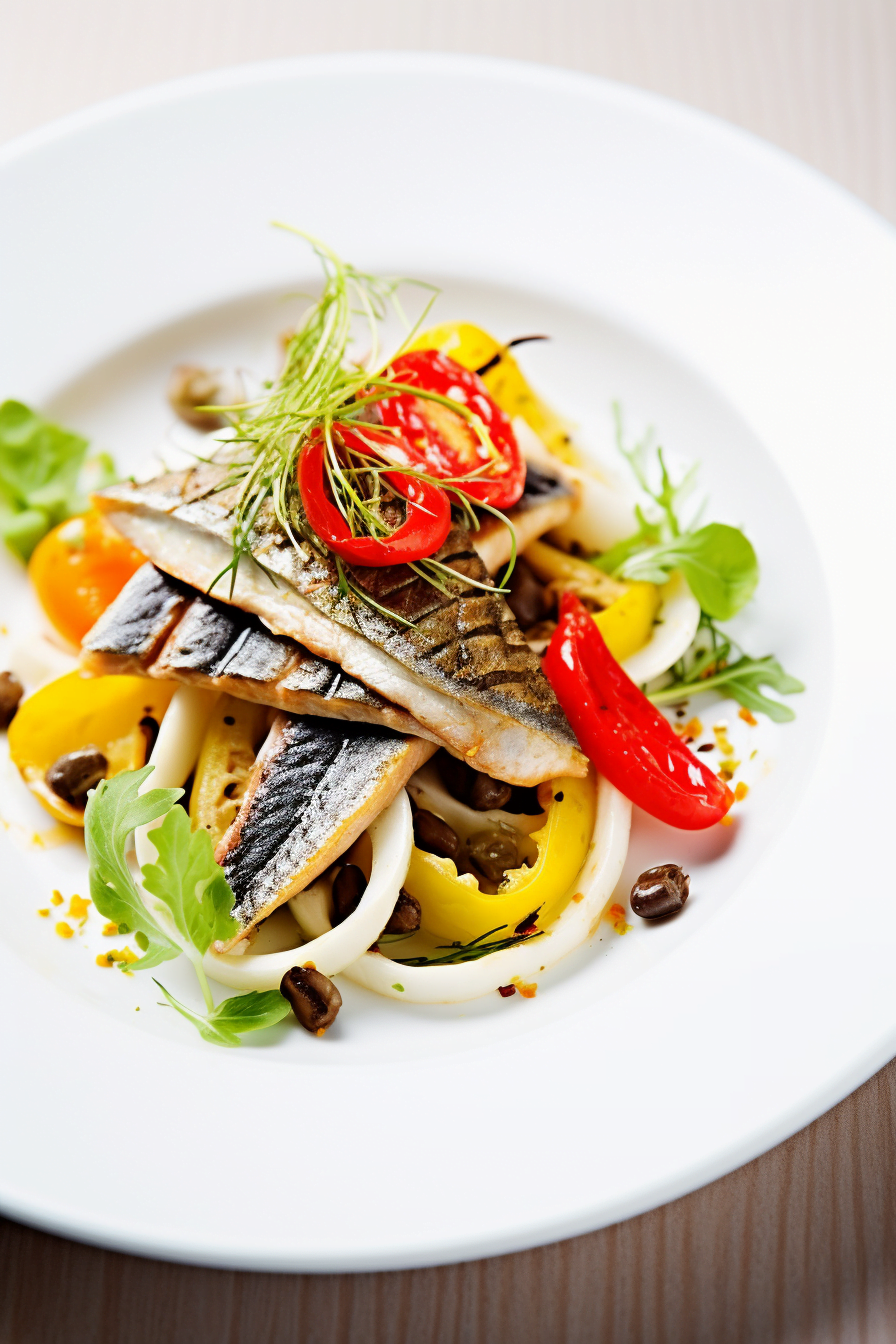 Grilled Mackerel with Basque Piperade