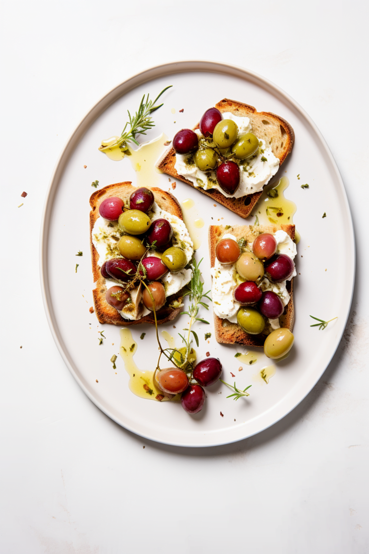 Herb-Marinated Feta with Roasted Grapes and Crostini_001