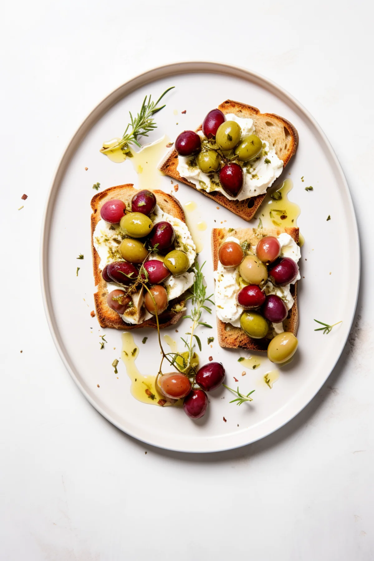 Herb-Marinated Feta with Roasted Grapes and Crostini_001