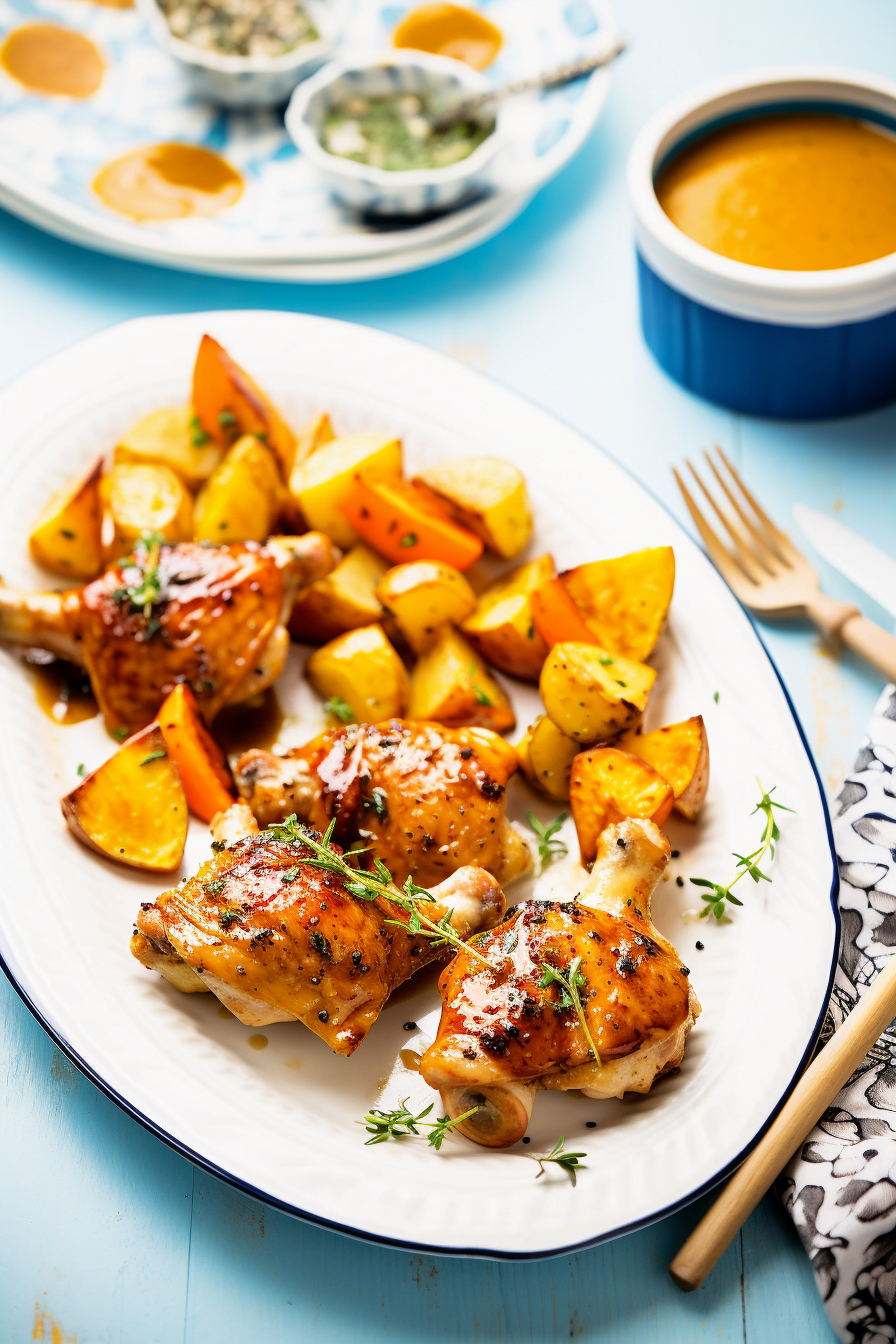Preparing Honey Mustard Chicken with Roasted Carrots and Parsnips