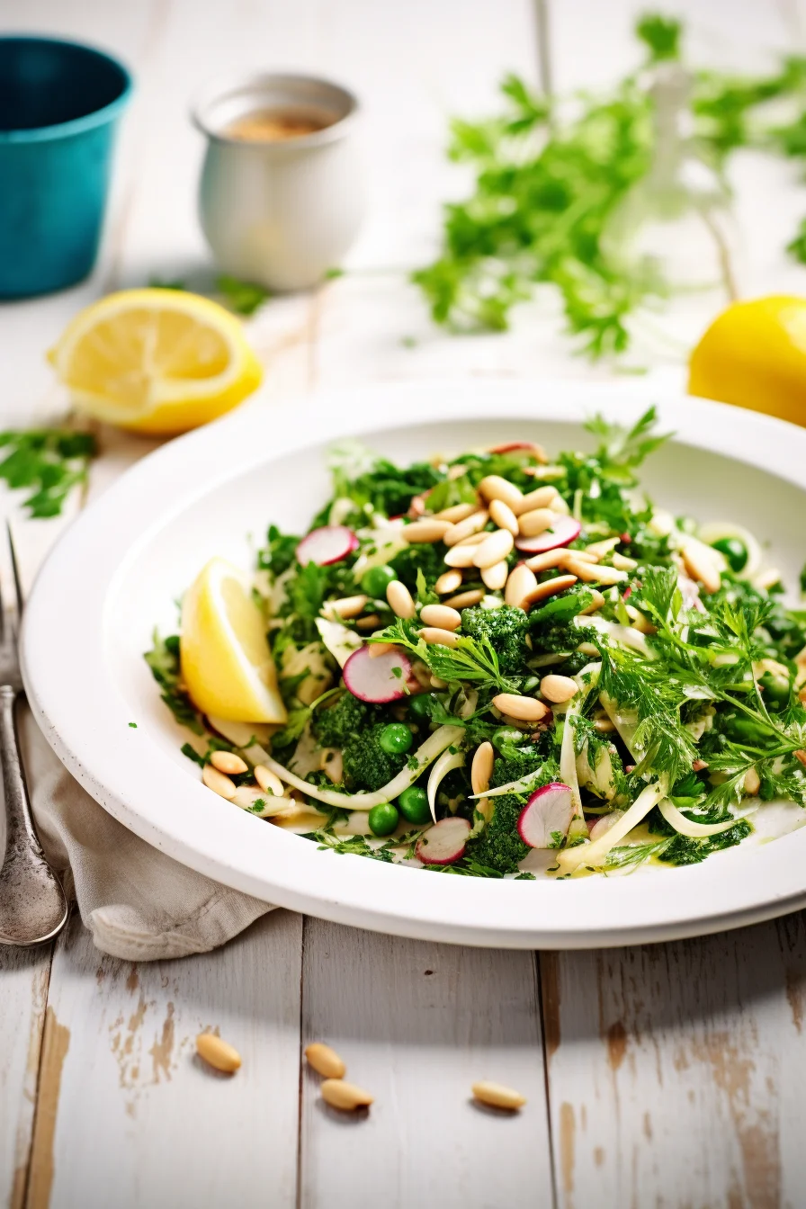 Israeli Herb and Almond Salad (Givetch)
